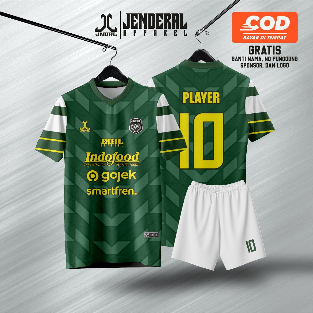 Jersey Terbaru Futsal, Bola, Badminton, Volly Full Printing, Jersey Hijau Putih