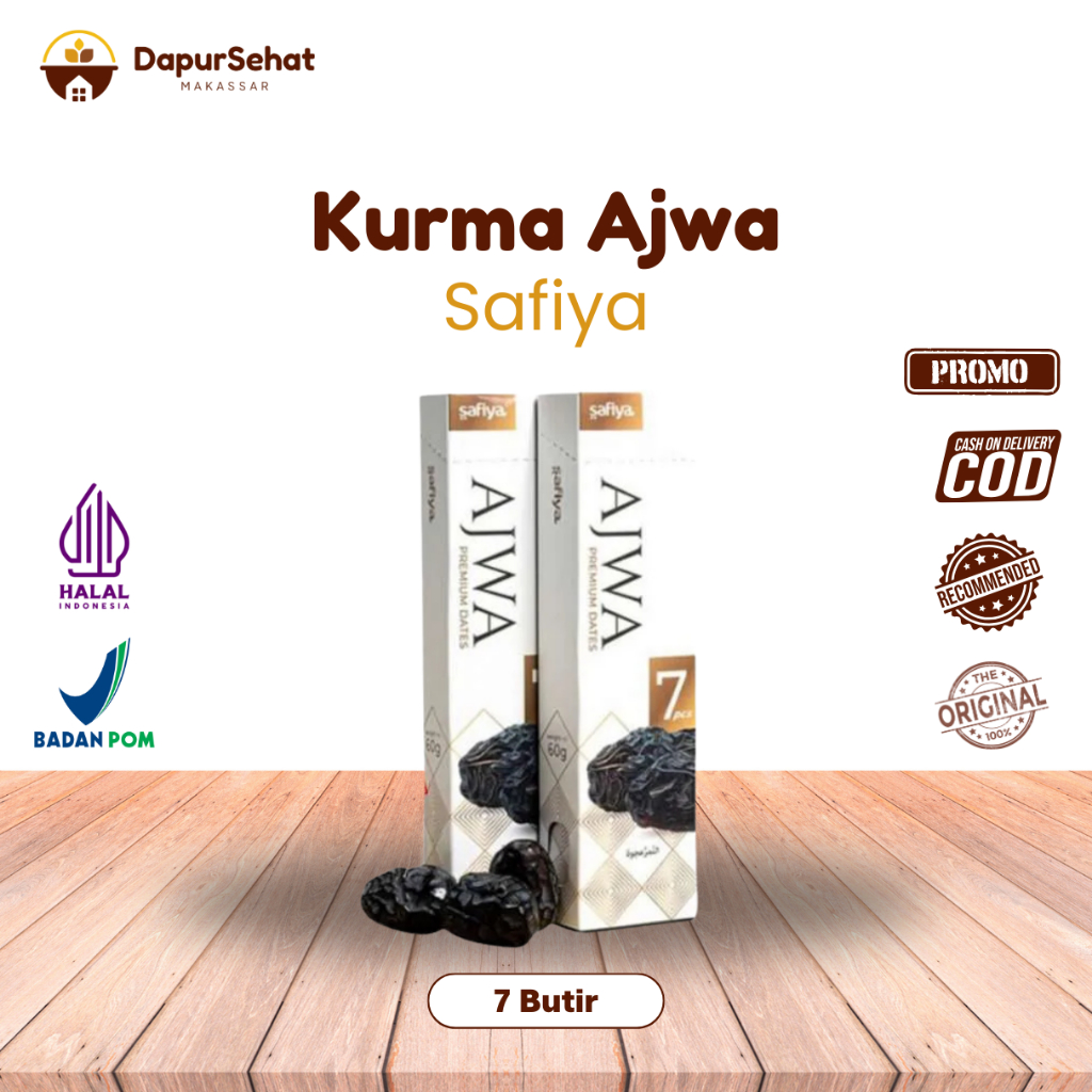 Safiya Kurma ajwa isi 7 butir kemasan premium oleh oleh haji dan umroh ready makassar