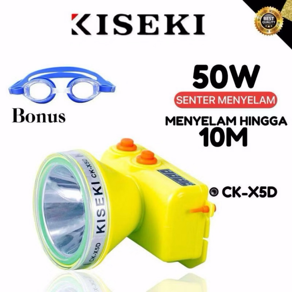 MR KISEKI CK-X5D Senter Kepala Selam CK-X5D 50W | Senter Selam Headlamp Super Bright Cahaya Putih