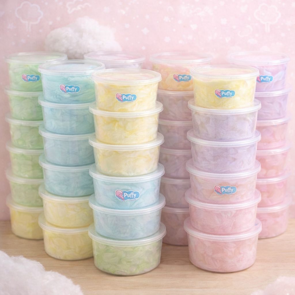 gulali cotton candy arum manis rasa taro kemasan cup kecil 400 ml souvenir