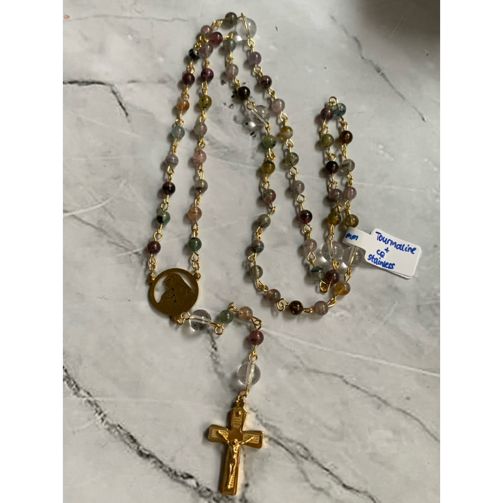 Rosary Tourmaline/ Kalung Rosario Tourmaline Stainless Steel