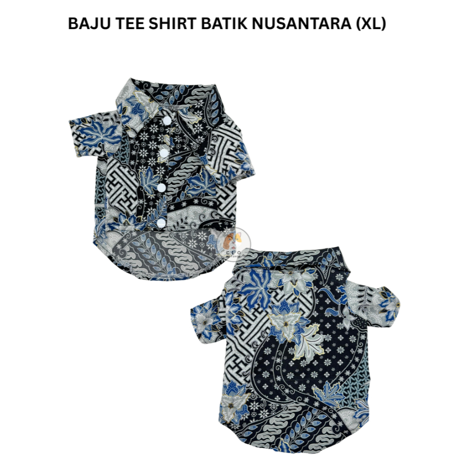 Baju Kemeja Anjing Kucing Batik Nusantara (XL)