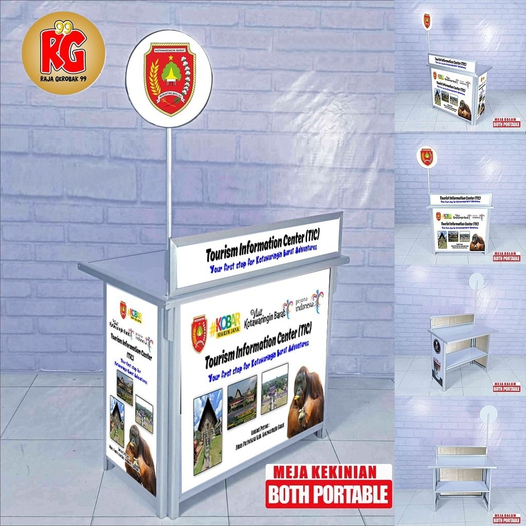 BOOTH PORTABLE GEROBAK LIPAT MEJA KEKINIAN JUALAN MURAH PRAKTIS RAJA GEROBAK 99 GRESIK SURABAYA (MLK