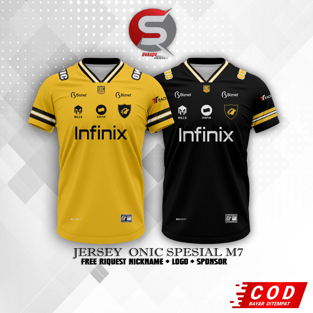 Jersey Kaos Baju ONIC FNATIC ONIC terbaru MPL S15 2025 - 2026  terbaru geratis riquest nama