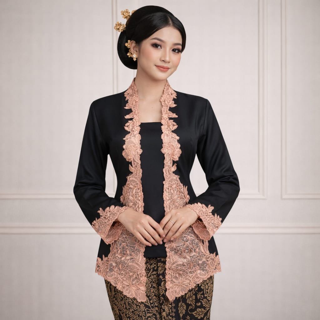 Kebaya Katun Anne Kutu Baru Bordir Halus 651