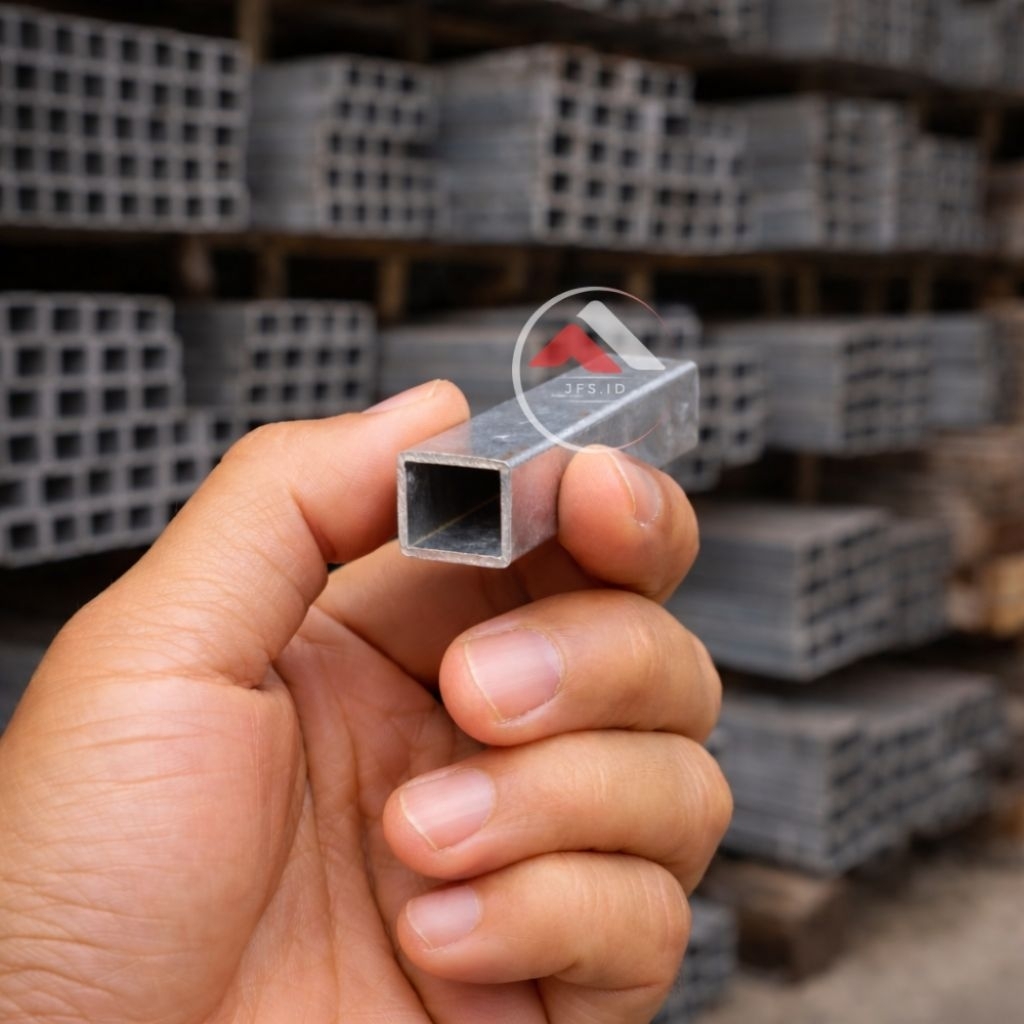 Besi Hollow Galvanis 1,5x1,5 cm | Hollow 150x150 mm | Ketebalan 1,2 mm