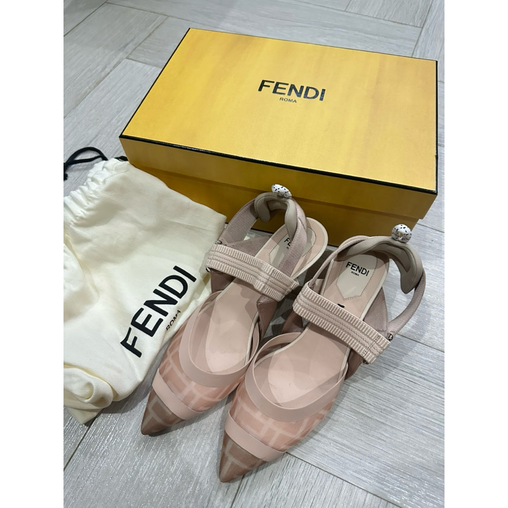 colibri pink nude fendi heels mid