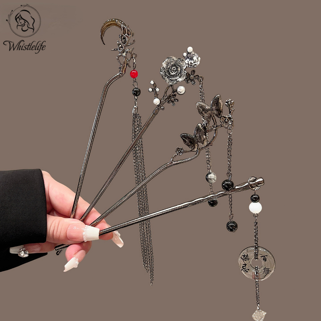 COD Tusuk Konde Cina Hiasan Gaya Cina Kuno Wanita Hanfu Sederhana Rumbai Jepit Rambut Retro