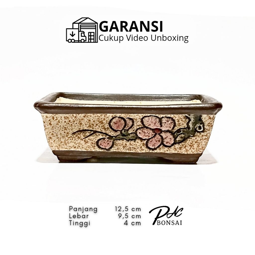 Pot Keramik Bonsai Ceramic Bonsai Adenium Kaktus Sukulen Bambu Hoki