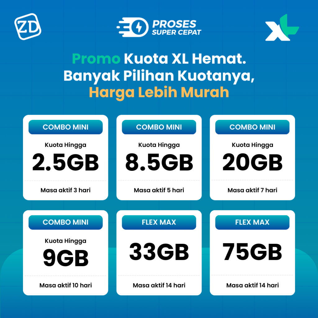 Paket Data Xtra Combo Flex, Xtra Combo Plus & VIP, Xtra Combo & VIP, Pure Lengkap