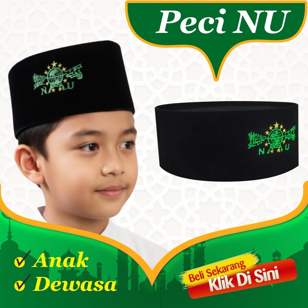 Peci NU Songkok NU Peci Logo NU Ukuran Anak dan Dewasa/Peci Nu Royal