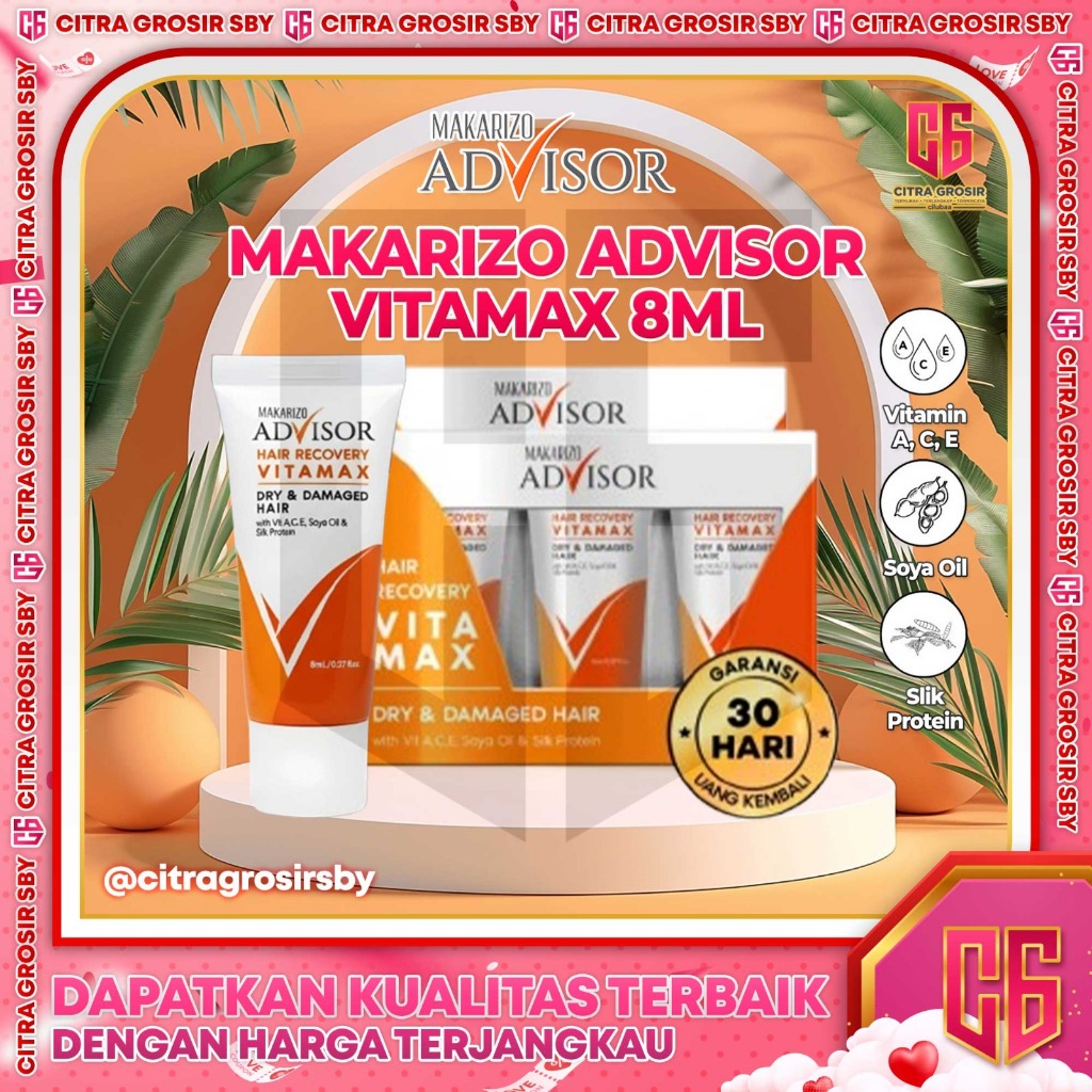 MAKARIZO Advisor Hair Recovery Vitamax 8 ml || Serum Rambut || Treatment Rambut || Hair Serum || Vit