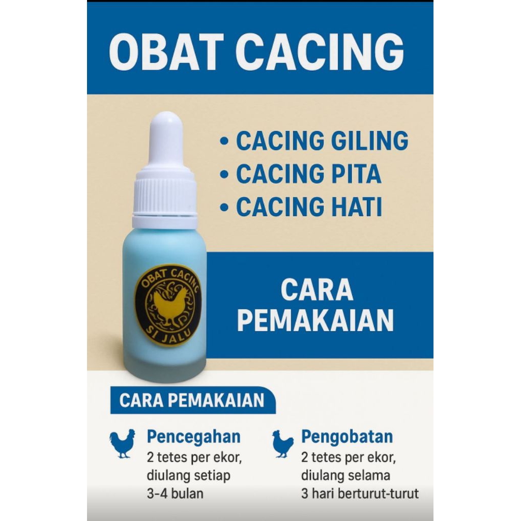 Obat Cacing Ayam Aduan | Ayam Bangkok | Ayam Laga Si Jalu – Pencegahan & Pengobatan