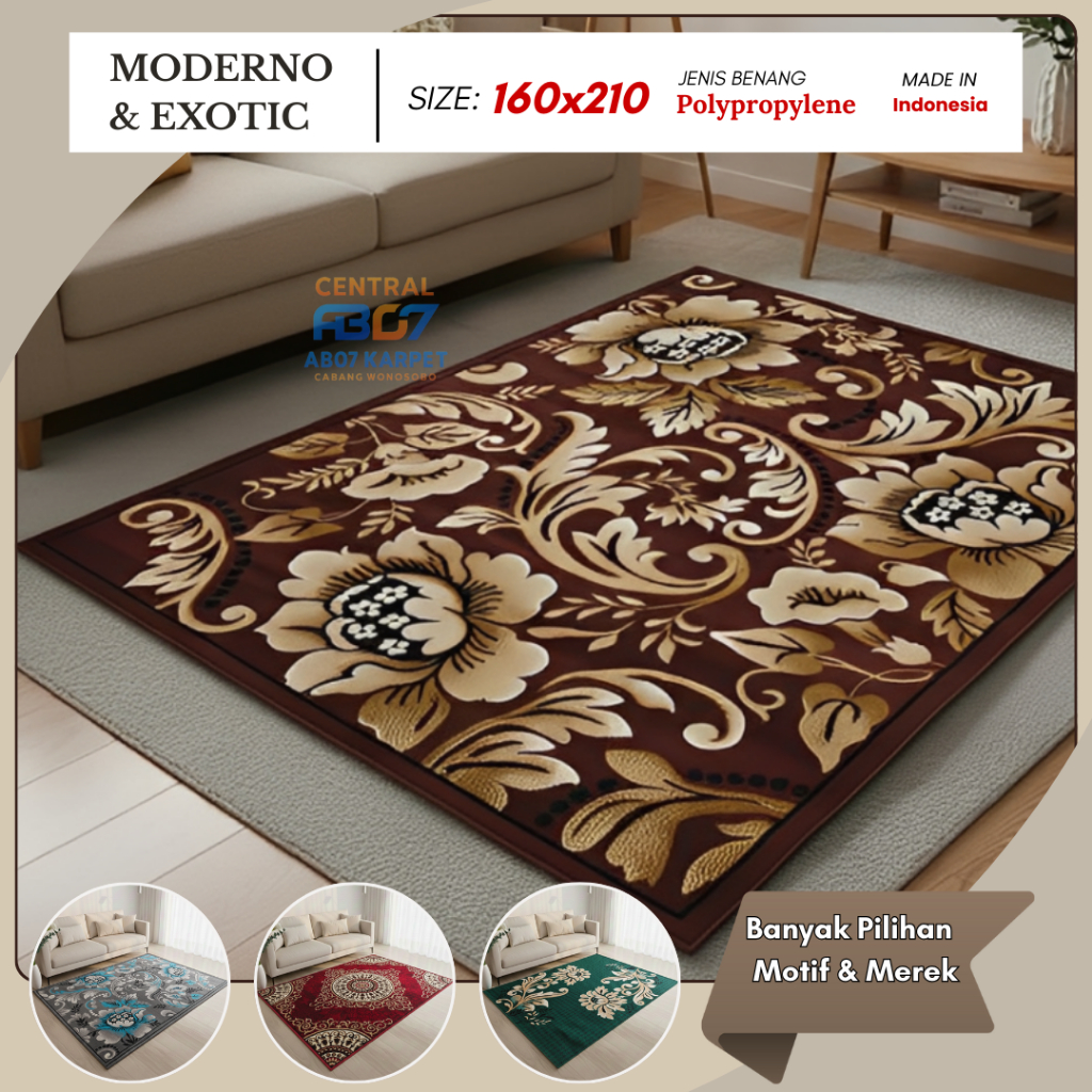 Karpet lokal Moderno & Exotic Ukuran 160x210 cm