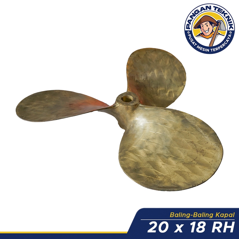 Kipas Propeller Kapal 3 Daun 20 x 18 RH | Baling baling Kapal | PROPELLER -3 DAUN BAWAL - KUNINGAN -