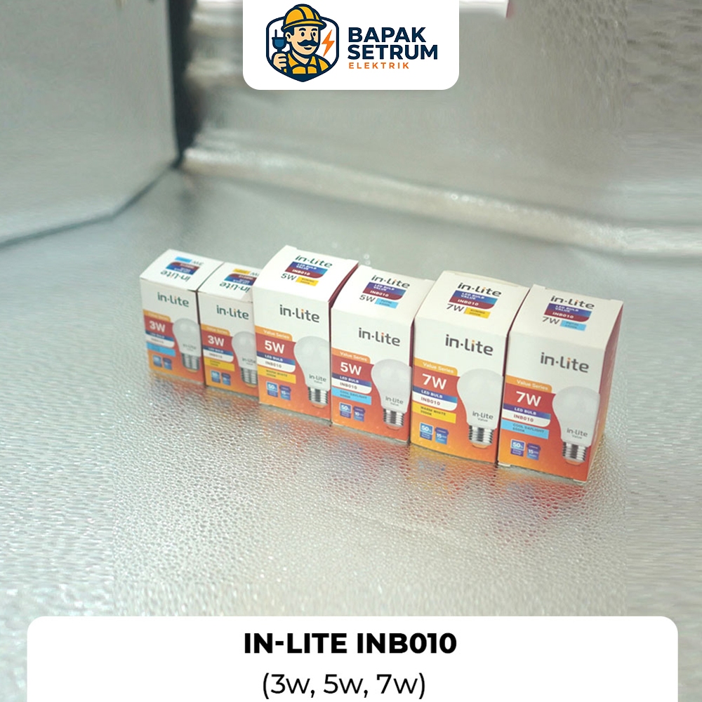 LAMPU INLITE LED BULB INB010 3 WATT, 5 WATT, 7 WATT, 9 WATT, 12 WATT, 15 WATT, 18 WATT 3000K 6500K V