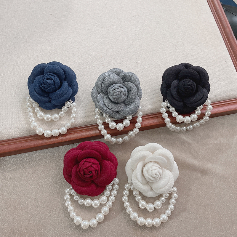 Vintage Bros Bunga Mutiara Bros Bunga Mawar Mutiara Elegan Korea Style Lapel Pin  Bros Jas Aksesoris
