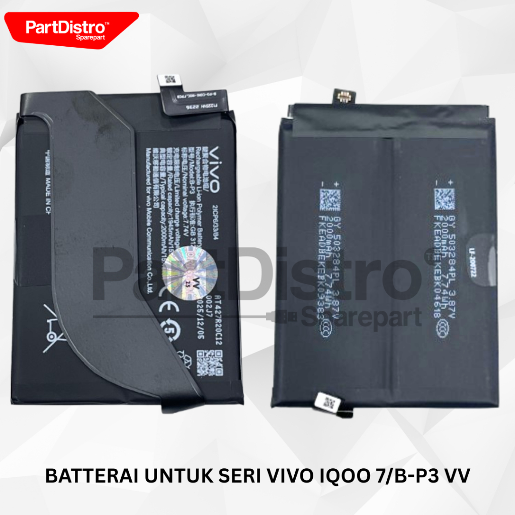 BATTERAI UNTUK SERI VIVO IQOO 7/B-P3
