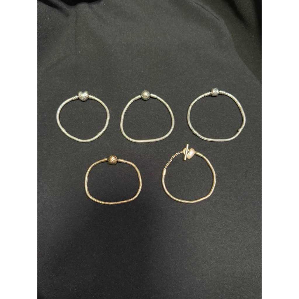 Preloved Pandora Bracelet Silver & Rose Gold 16cm 17cm 18cm Original 100%