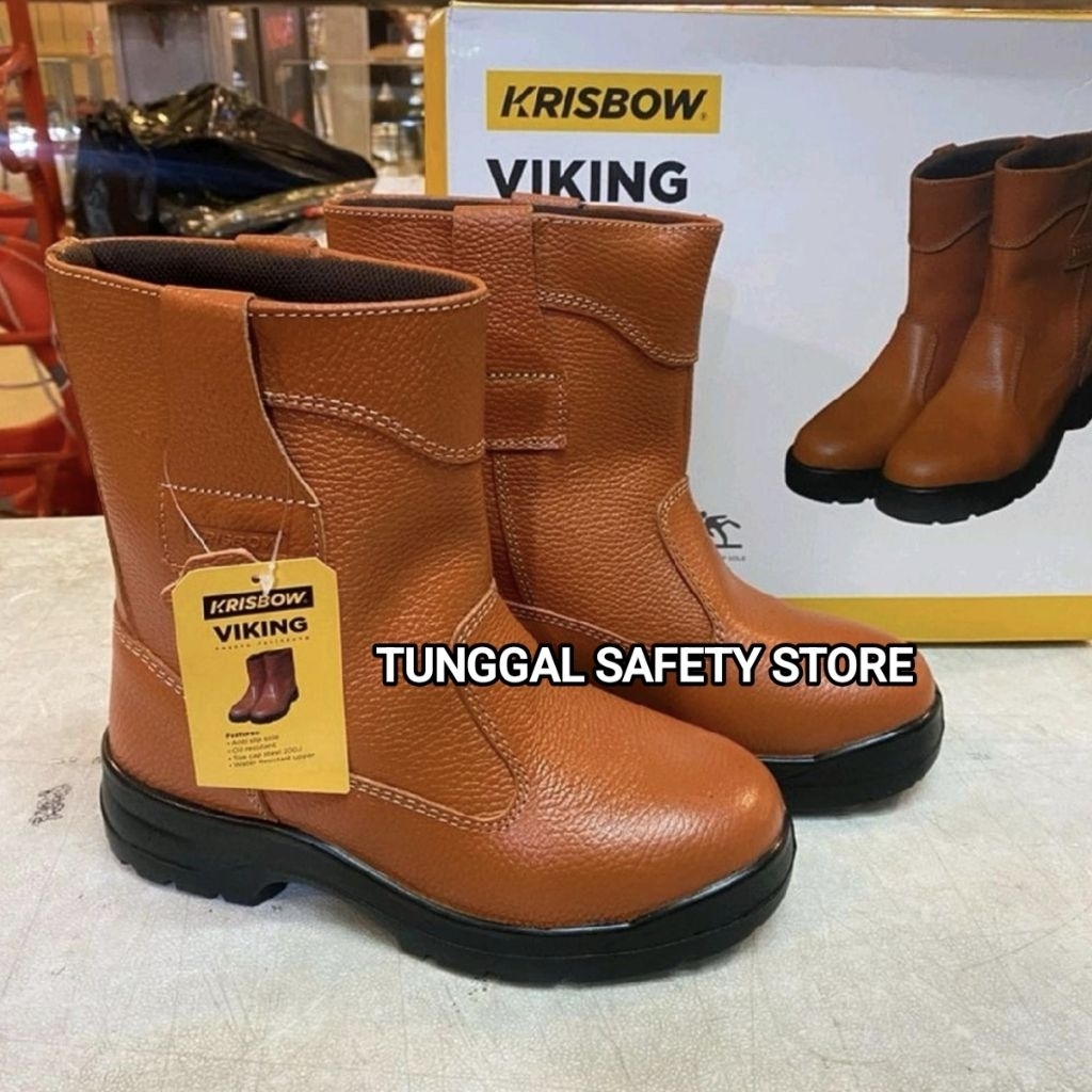 Sepatu Safety Krisbow Viking Cokelat / Krisbow Sepatu Safety Boots Viking Coklat