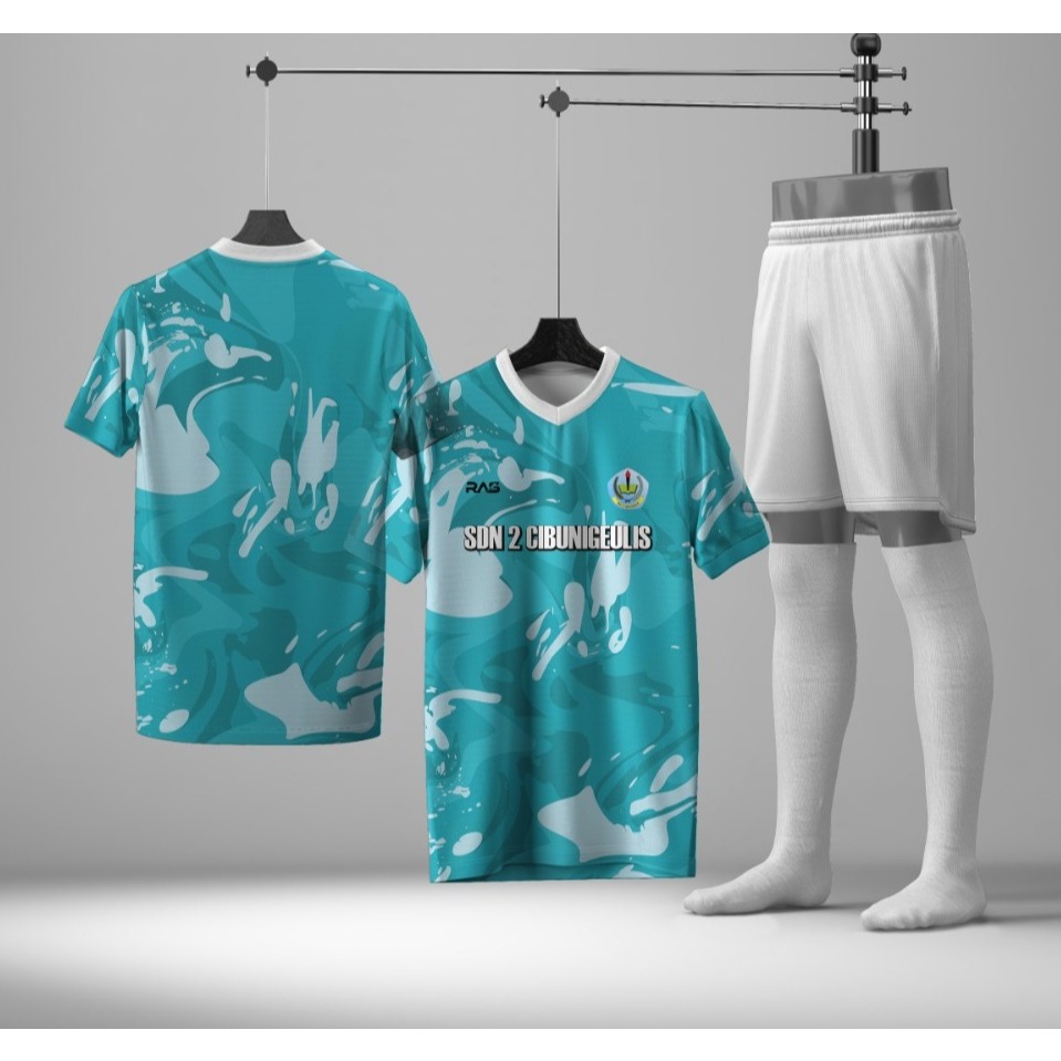 Jersey Futsal Kaos Voli Full Printing Satuan Cewek Cowok Desain Custom