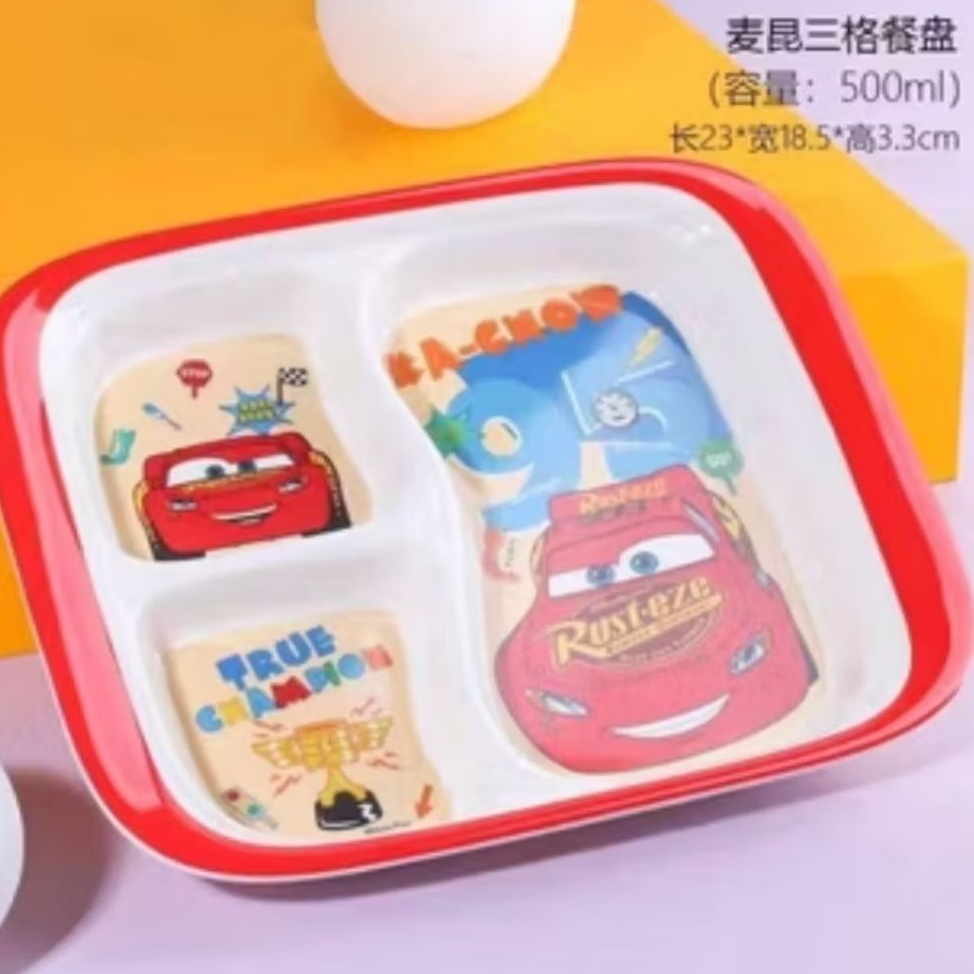 piring melamin sekat karakter frozen melamine kuromi mcqueen cars car cantik