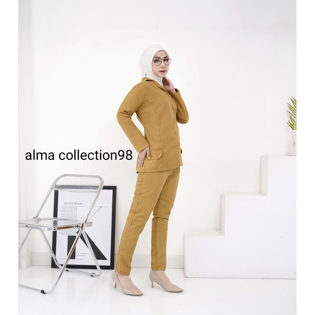 Seragam Setelan Khaki Muda / Tua Pemda PNS WANITA Terbaru