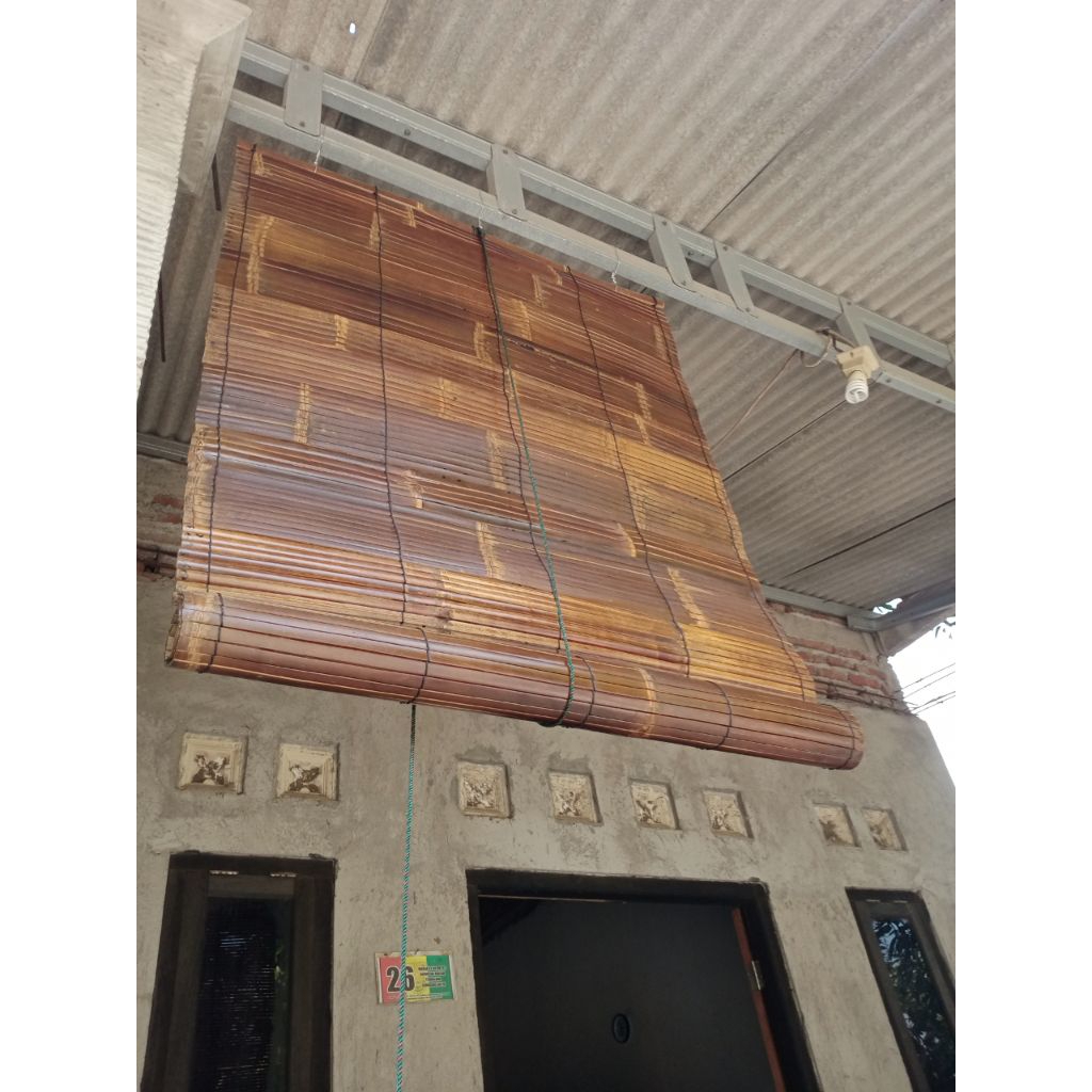 Tirai bambu minimalis 100cm x 200cm tahan di segala cuaca