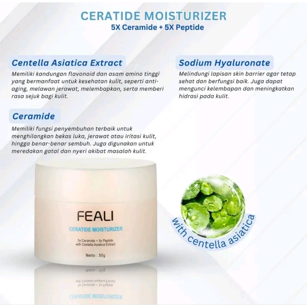 Feali Ceratide Moisturizer 5X Ceratide 5X Peptide With Centella Asiatica 50 ml Brightening Plumping