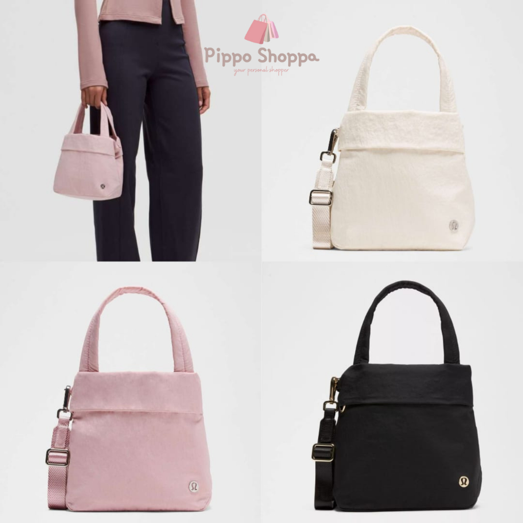 Tas Lululemon On My Level Small Tote Bag Hitam - Pink - Light Ivory Original