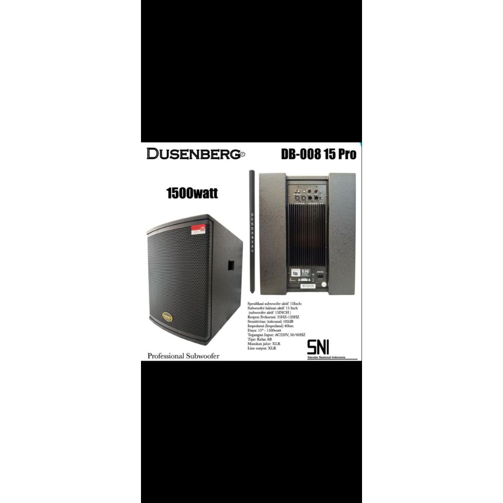 Promo Sale Subwoofer Aktif 15"inch Dusenberg DB-008 15 PRO Original
