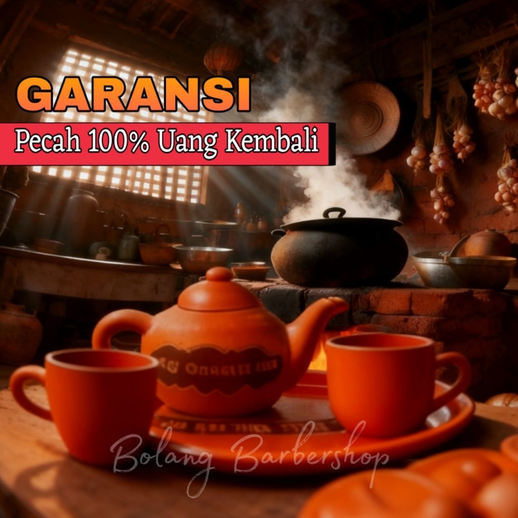 Set Poci Teh Tanah Liat Khas Tegal - Teko Poci Teh Tanah Liat Klasik Khas Tegal Nusantara - Teko Poc