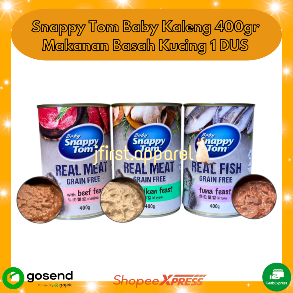 Snappy Tom Baby Kaleng 400g | Makanan Basah Kucing Snappy Tom
