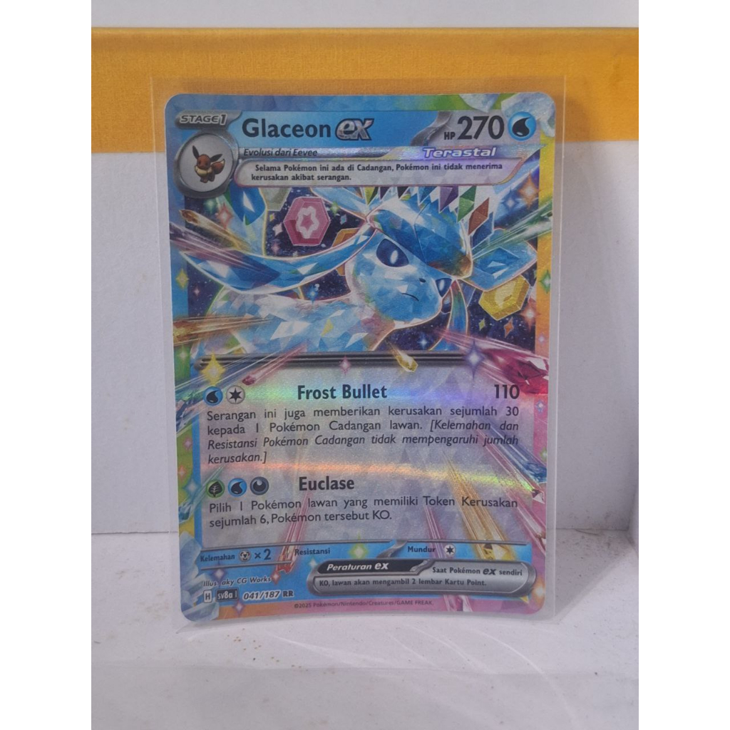 Pokemon TCG Glaceon ex RR 041/187 SV8a Kartu Pokemon Card Original