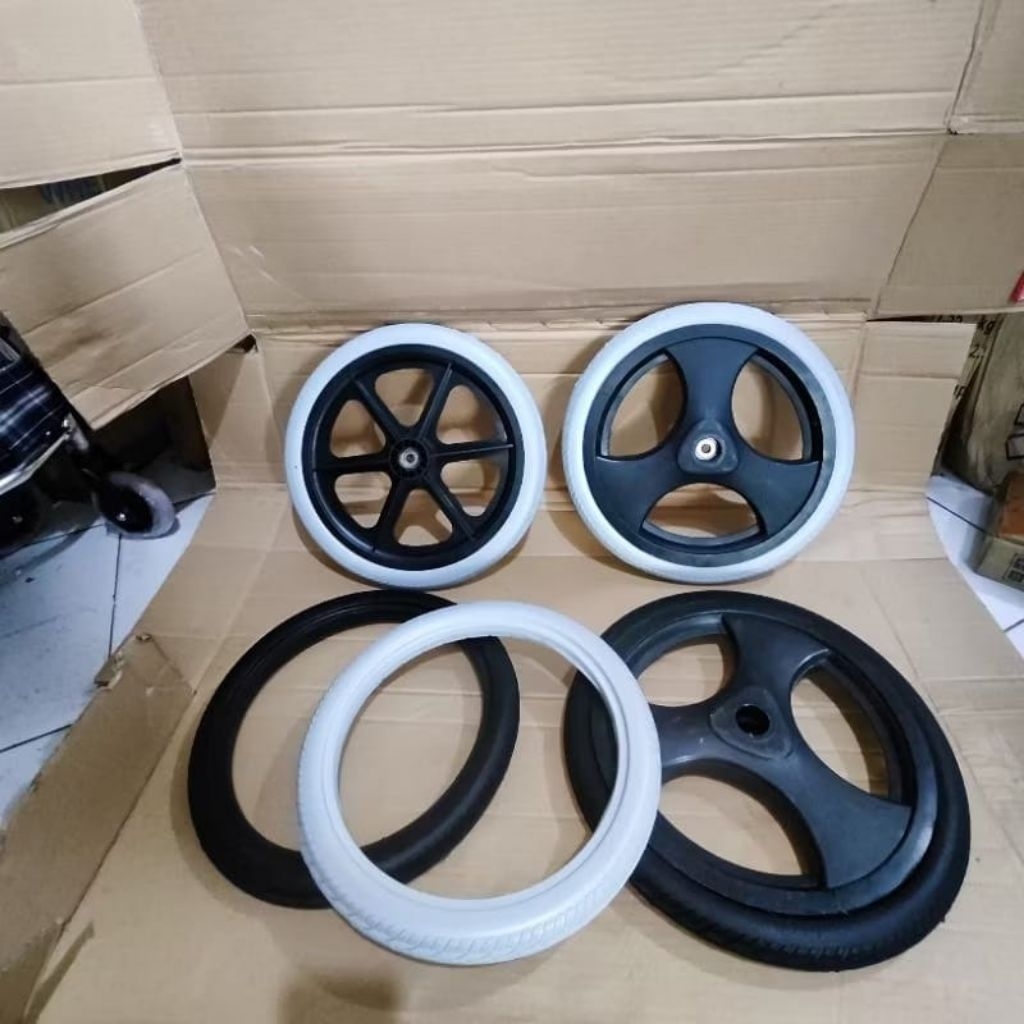 Ban kursi Roda Travel Uk.16 X 1.75/16×1.3/8 ban belakang kursi roda ukuran 16 karet asli diameter vl