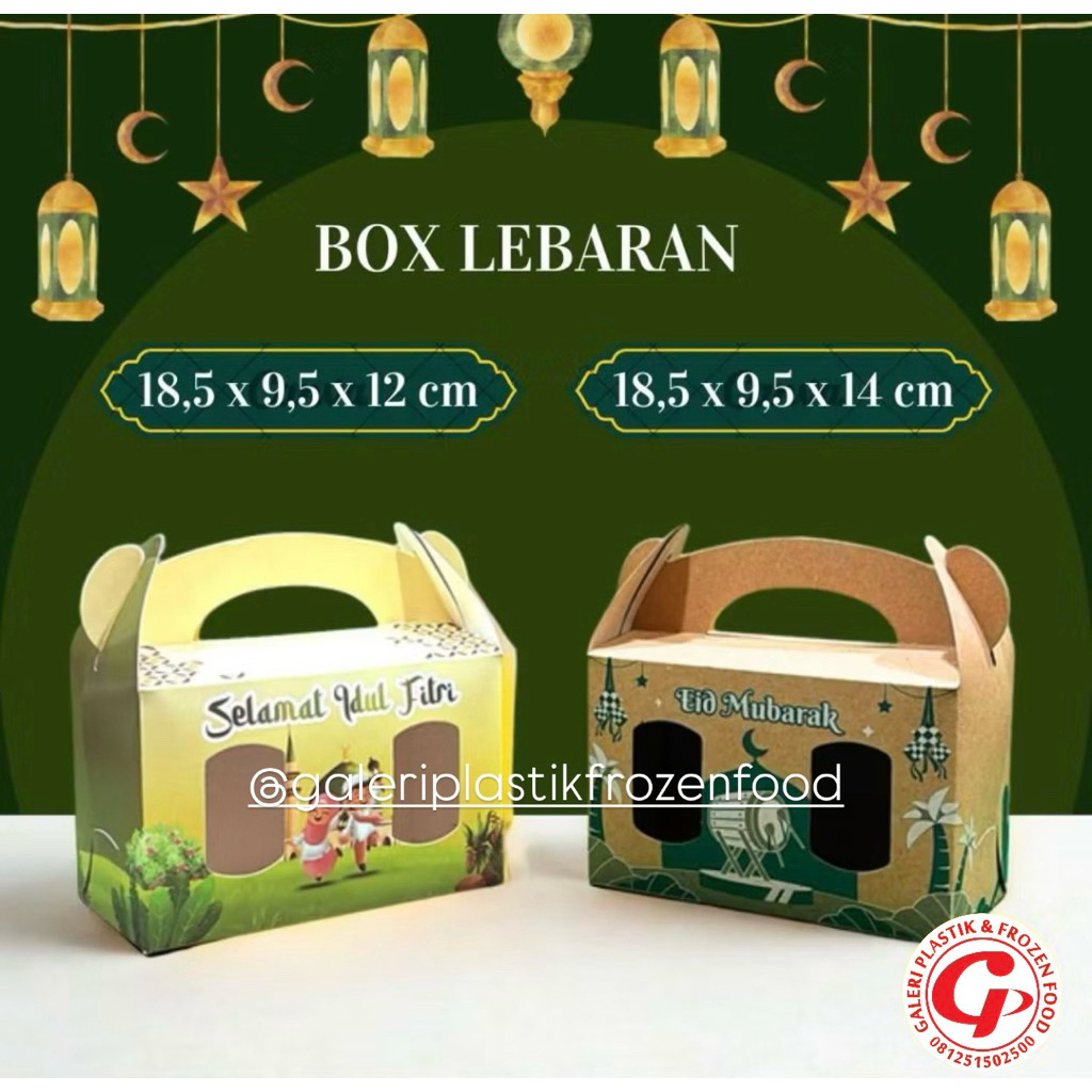 Gable Box Lebaran Idul Fitri Muat 2 Toples Tabung Jar ~ GALERI PLASTIK FROZEN FOOD