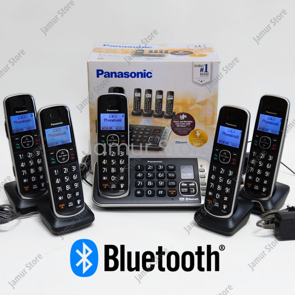 Telepon Wireless With Answering Machin Panasonic KX-TGE675 (5 handset)