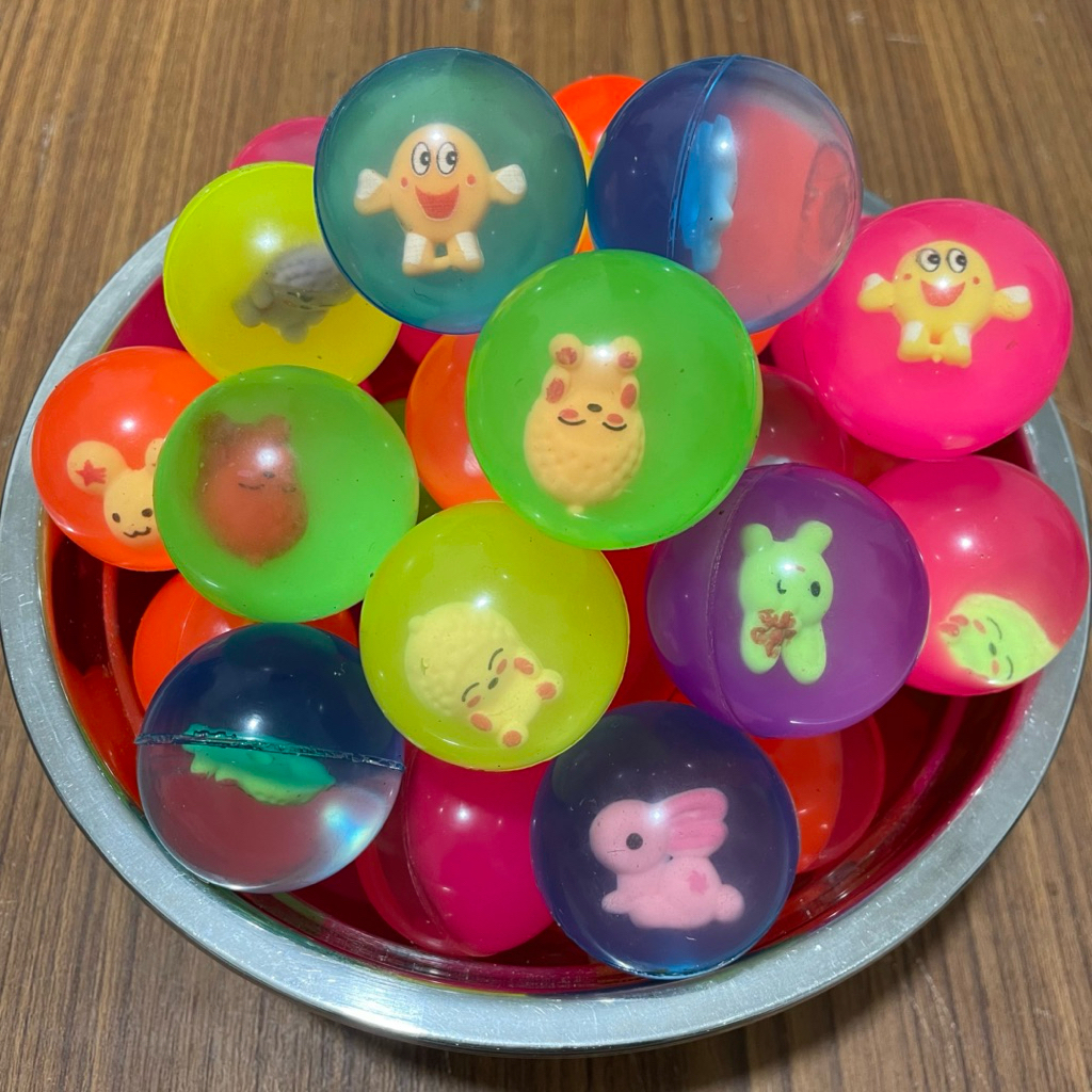 5 pcs bola bekel motif boneka uk 40 mm / bola bekel jumbo