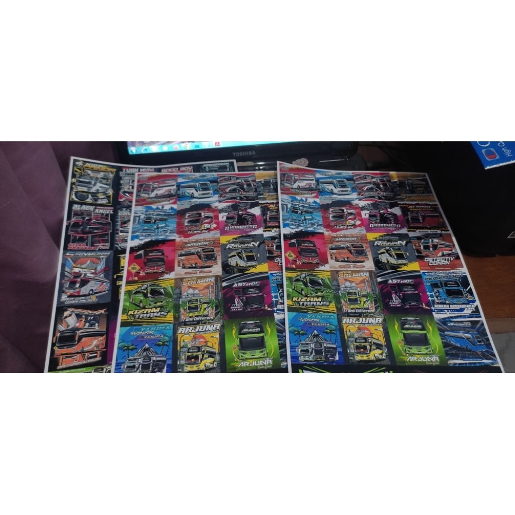 Stiker Bus Basuri/Stiker Bus Telolet/Stiker Bus Paling Murah Dapat banyak.