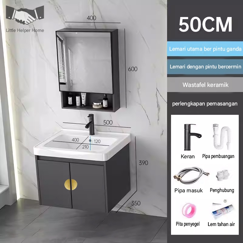 43cm-50cm wastafel gantung set kabinet wastafel aluminium wastafel kecil wastafel keramik wastafel d