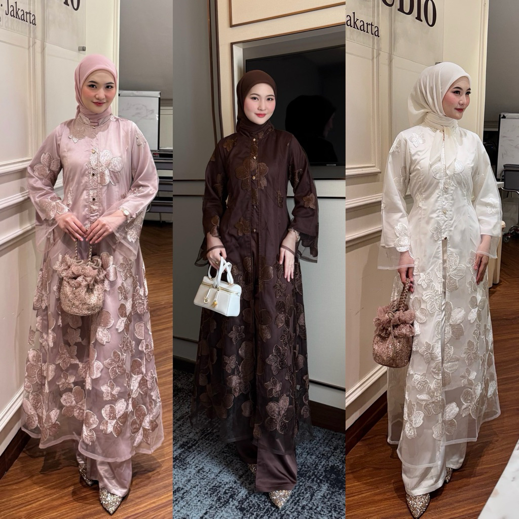 CHERYL MALAYA RAYA ONE SET | TULE 3D PATCH BORDIR
