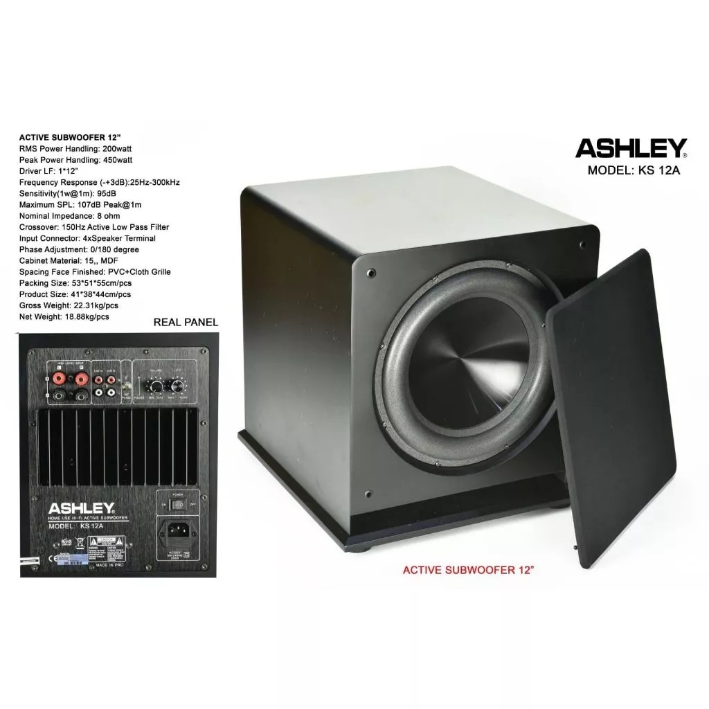 Subwoofer Aktif Ashley KS-12A Sub Active Ashley 12 Inch 200 Watt