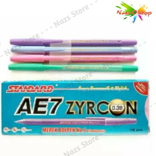 Pulpen / Bolpen / Bolpoin / Pena Standard AE7 Zyrcon warna warni 0.38mm