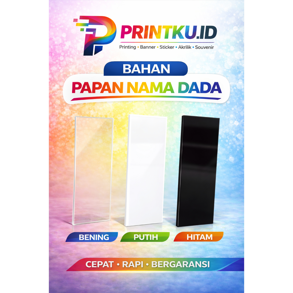 Bahan Papan Nama Dada / Papan Nama Akrilik