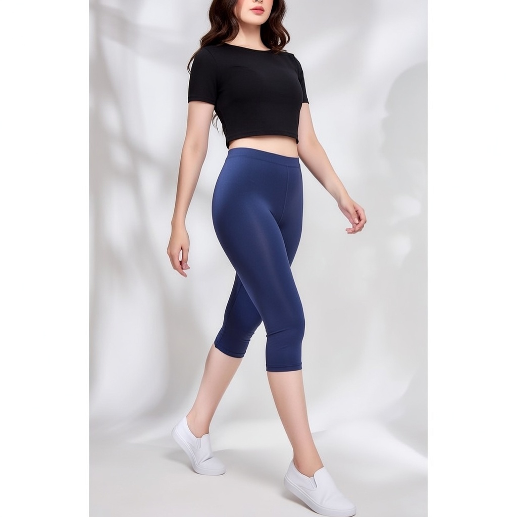 Legging Wanita 7/8 Bahan Kaos Premium | Nyaman & Elastis