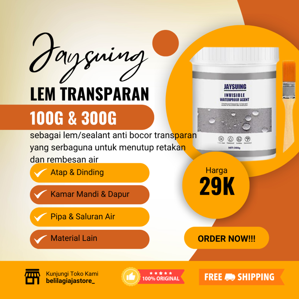 [ORI JAYSUING] Lem Transparan Jaysuing Cat Anti Bocor Invisible