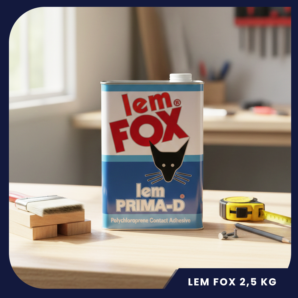 LEM KUNING FOX BIRU 2,5KG DAYA REKAT KUAT/LEM HPL/TRIPLEK/BUSA/KULIT