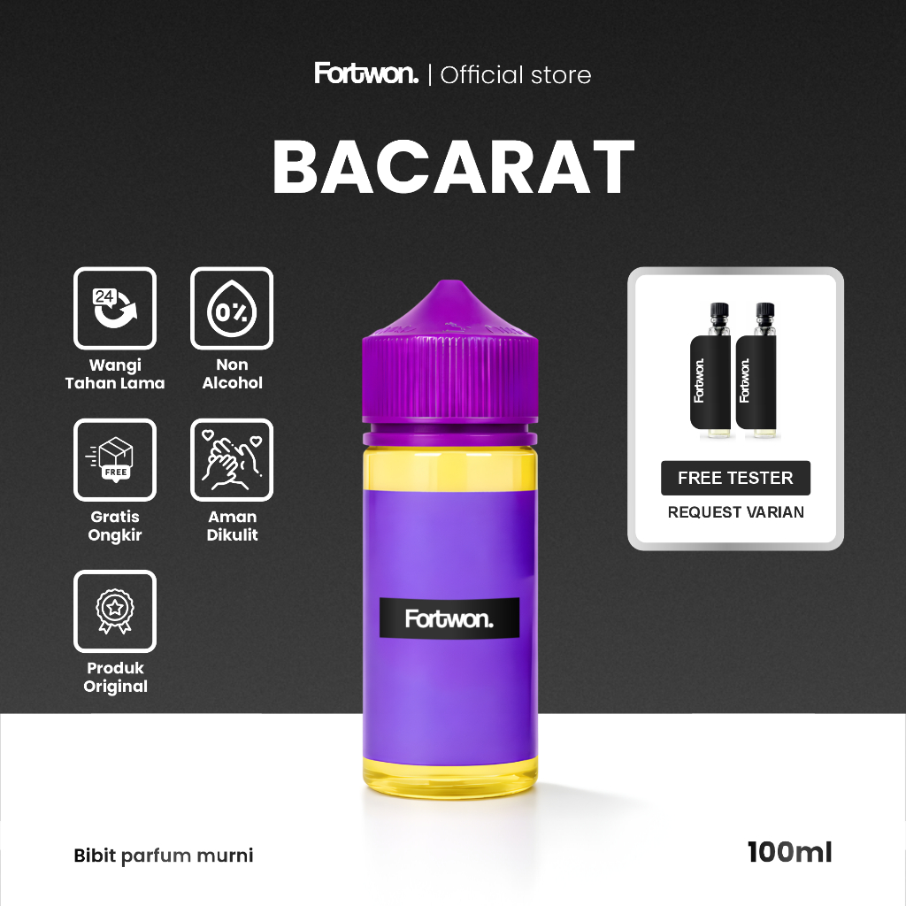 BACCARAT ROUGE - Parfum Bibit Tetes Pria Wanita Non Alkohol 100ml Concentrated