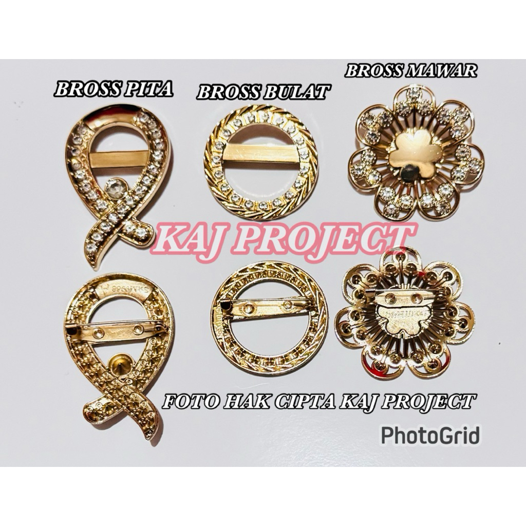 Bross Polosan Tanpa Logo Bros Bross Hijab Kerudung Jilbab Busana Bross Pita Bulat Bunga Mawar Mutiar
