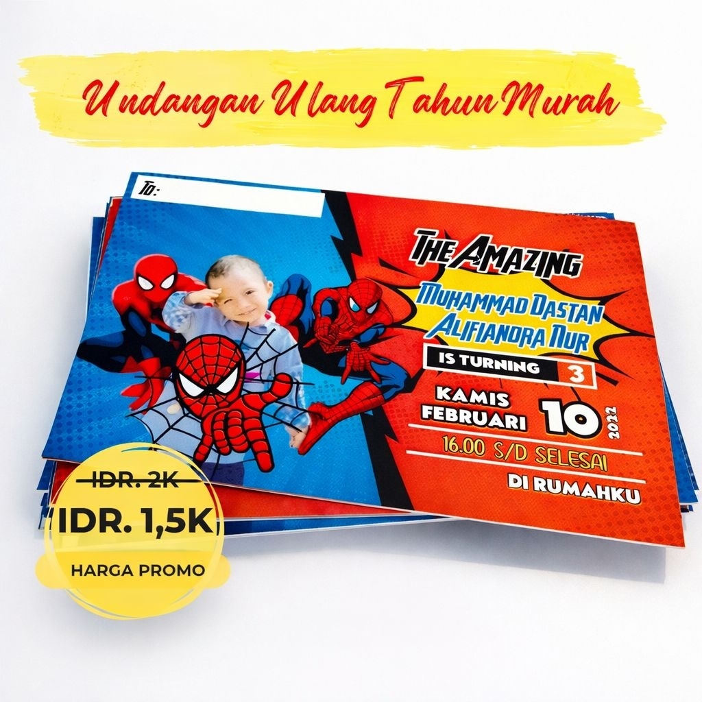 Undangan Ulang Tahun Anak Custom Nama & Tema | Full Color
